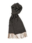 Cashmere Feel Pattern Scarf Black/Tan 12-pack