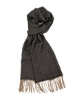 (image for) Cashmere Feel Pattern Scarf Black/Tan 12-pack