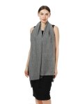 (image for) Cashmere Feel Pattern Scarf Black/White 12-pack