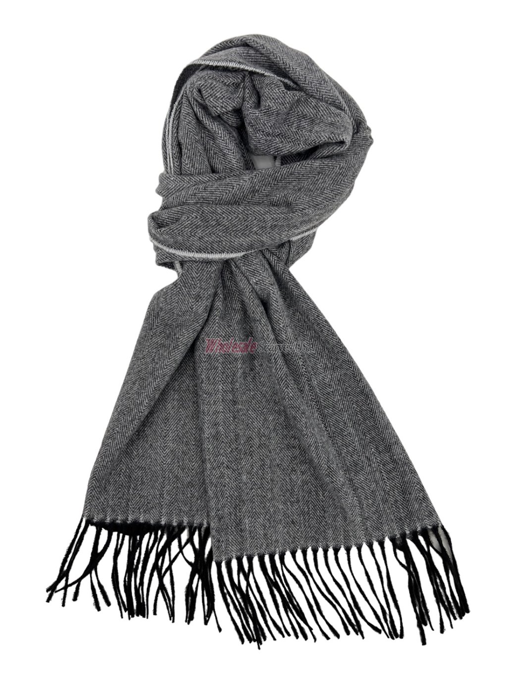 (image for) Cashmere Feel Pattern Scarf Black/White 12-pack