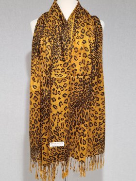 Leopard Print Scarf Big Yellow/Brown