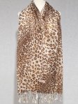 Leopard Big Print Scarf Light Brown