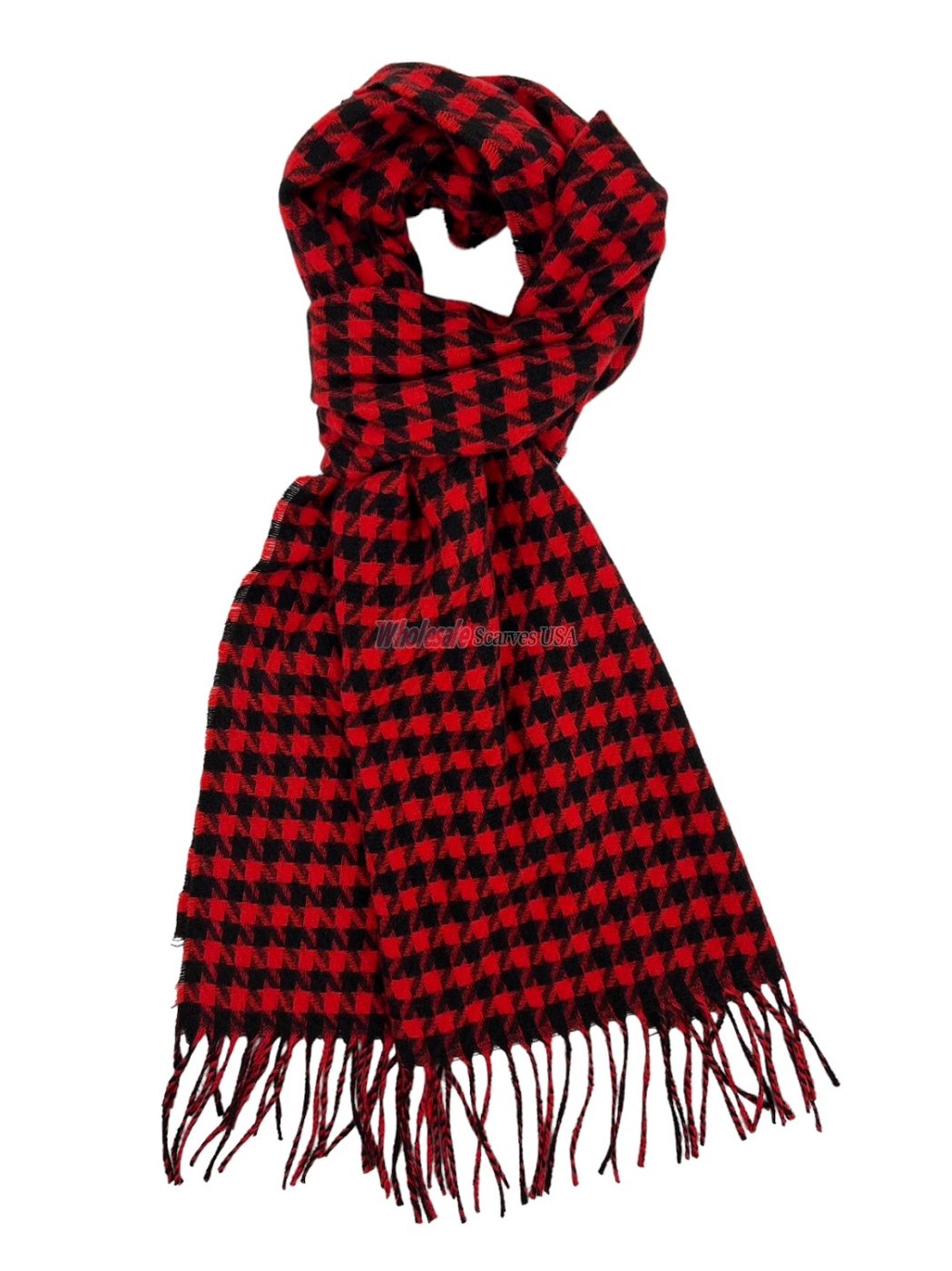(image for) Plaid Cashmere Feel Scarf 12-pack Red/Black C06-07