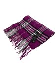(image for) Plaid Cashmere Feel Scarf 12-pack Purple C07-7