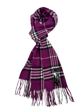 Plaid Cashmere Feel Scarf 12-pack Purple C07-7