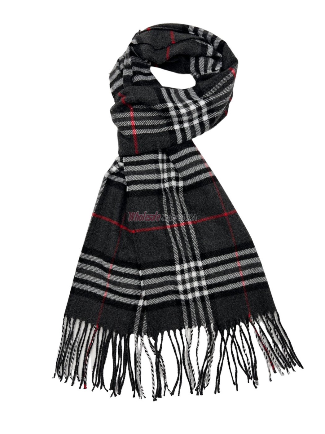 (image for) Plaid Cashmere Feel Scarf 12-pack Black/Grey/Red/White C07-24