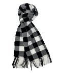 Cashmere Feel Checker Scarf Black/White 12-pack C12-04