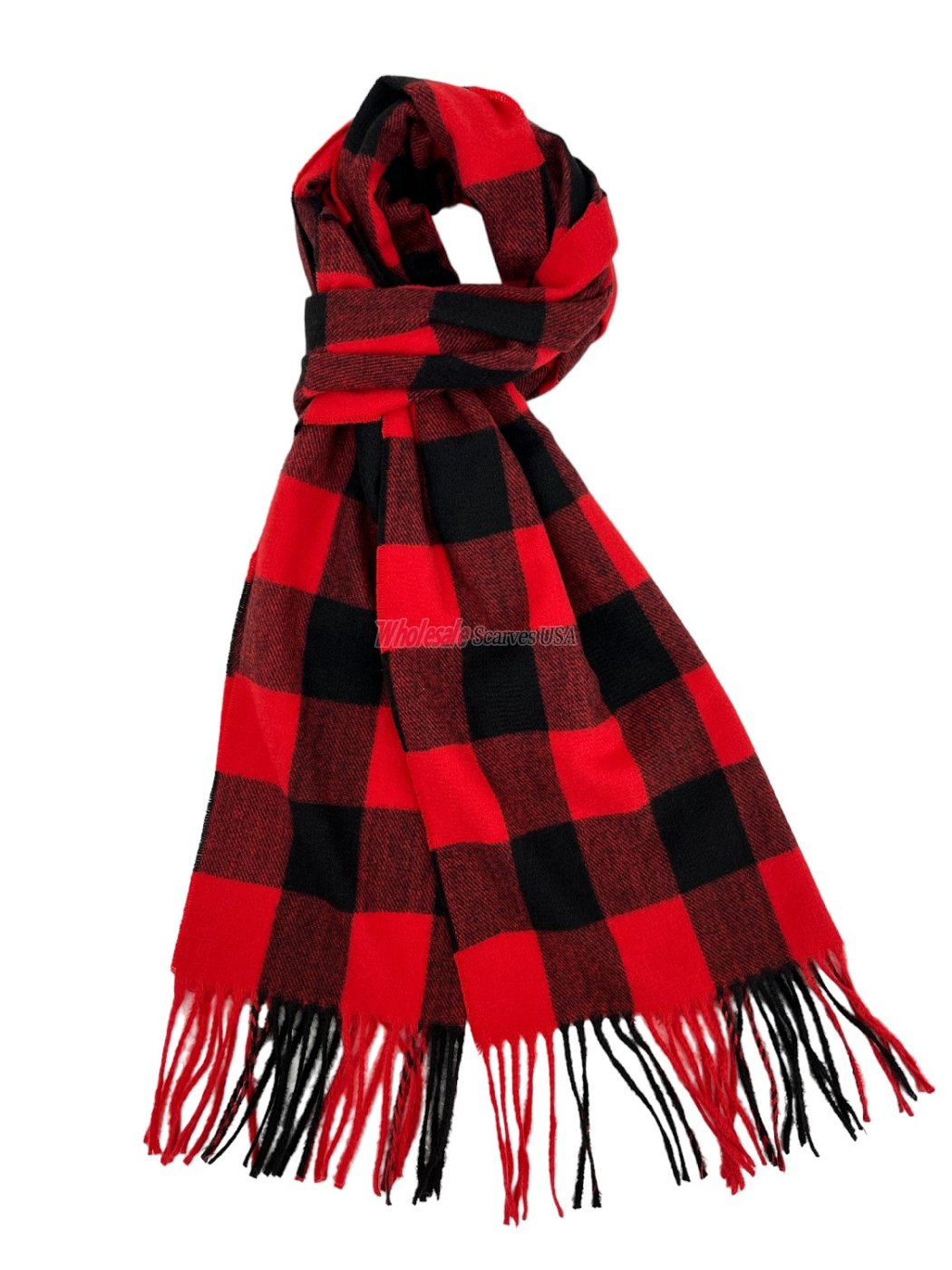 (image for) Cashmere Feel Checker Scarf 12-pack Black/Red C12-05