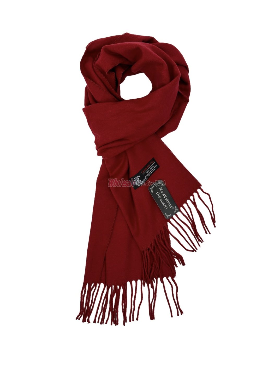 (image for) Woven Plain Scarf Dark Red