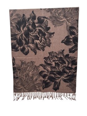 Peony Blossom Pashmina Brown