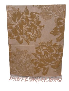 Peony Blossom Pashmina Beige