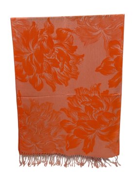 Peony Blossom Pashmina Burn Orange