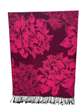 Peony Blossom Pashmina Fuschia