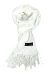 Winter Woven Plain Scarf White