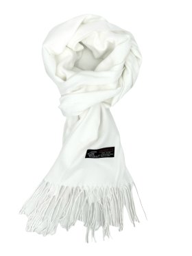 Winter Woven Plain Scarf White