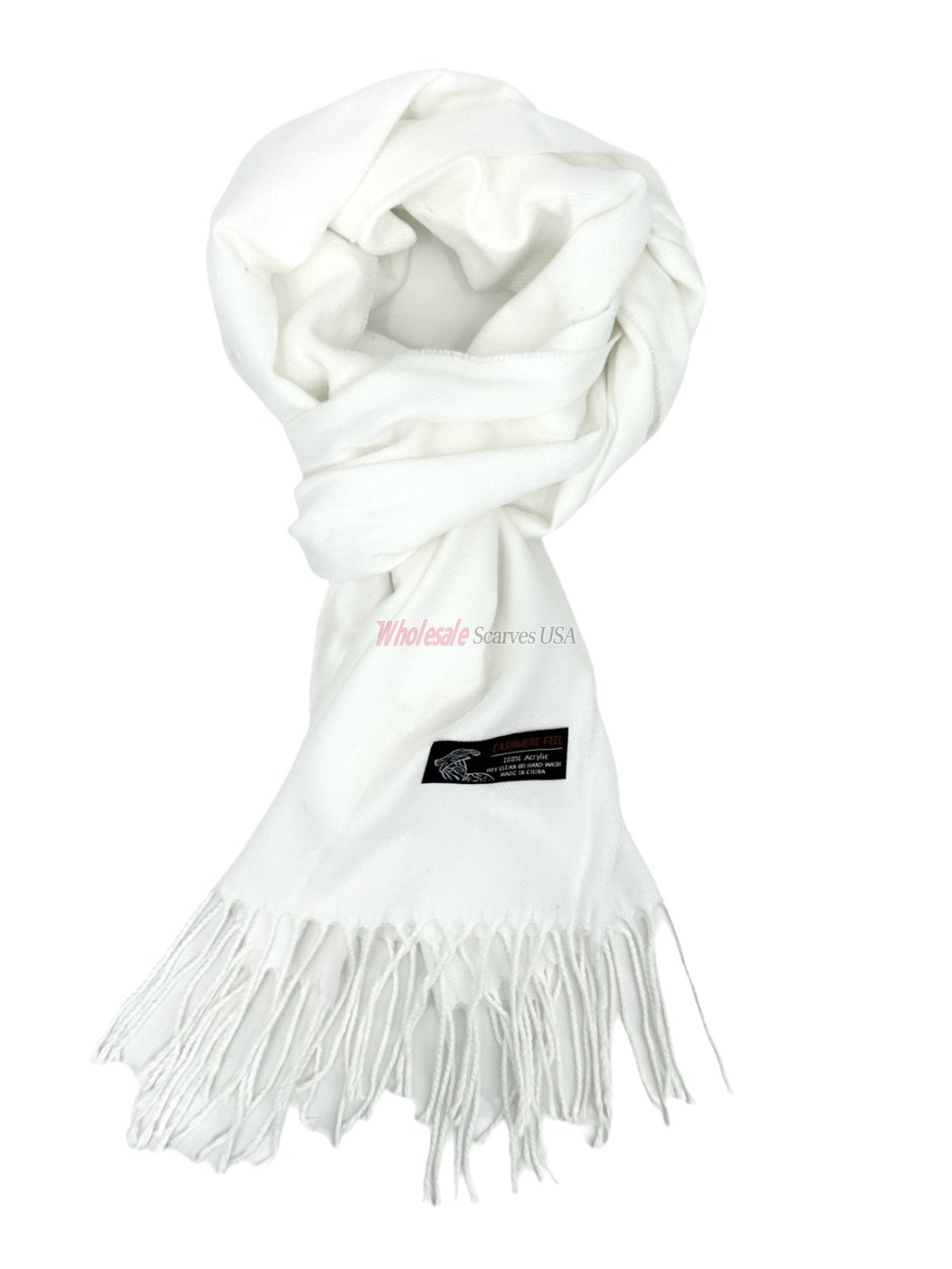 (image for) Winter Woven Plain Scarf White