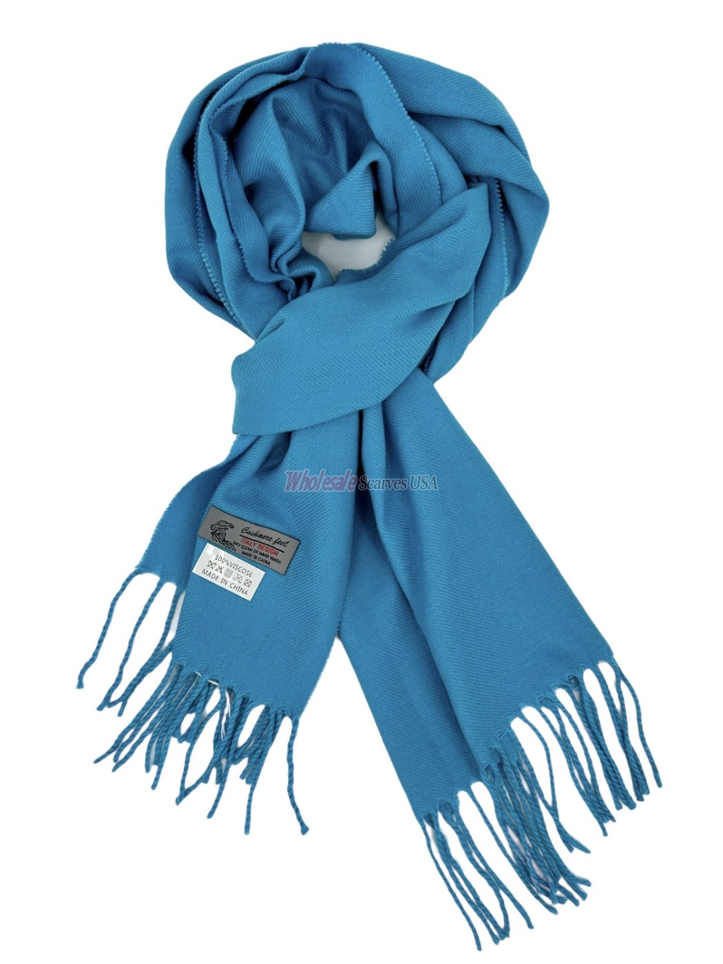(image for) Woven Plain Scarf Bright Blue