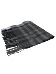 (image for) Cashmere Feel Plaid Scarf Grey/Blue 12-pack
