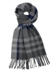 (image for) Cashmere Feel Plaid Scarf Grey/Blue 12-pack