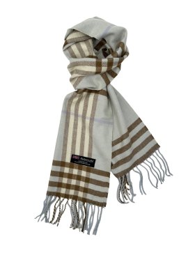 Plaid Cashmere Feel Scarf 12-pack Baby Blue C39-33