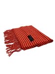 (image for) Cashmere Feel Pattern Scarf Orange/Red 12-pack
