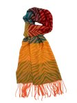 Cashmere Feel Pattern Scarf Orange 12-pack