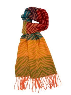 Cashmere Feel Pattern Scarf Orange 12-pack