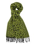 (image for) Cashmere Feel Leopard Scarf Lime/Black 12-pack