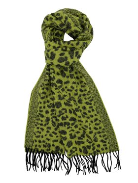 Cashmere Feel Leopard Scarf Lime/Black 12-pack