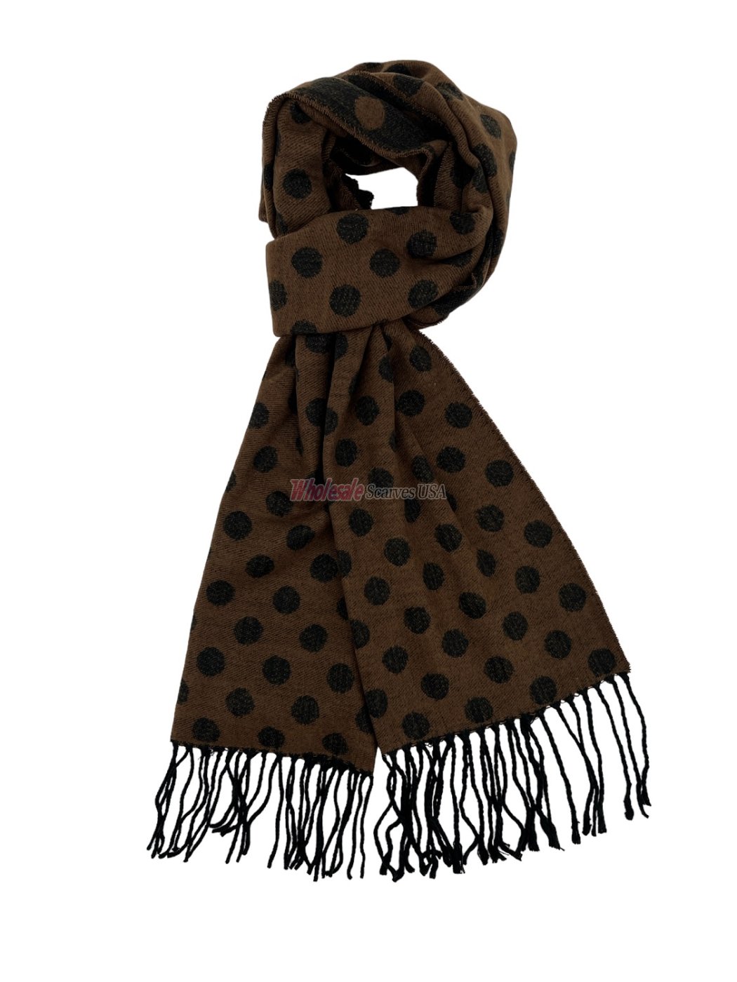 (image for) Cashmere Feel Dots Scarf Brown 12-pack