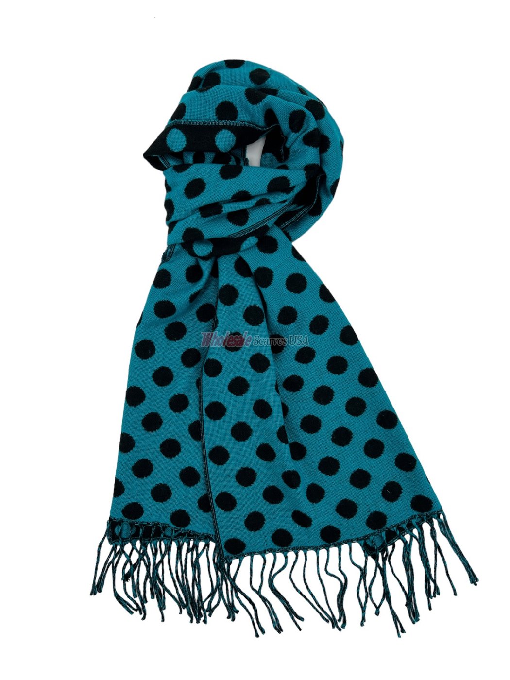 (image for) Cashmere Feel Dots Scarf Blue 12-pack