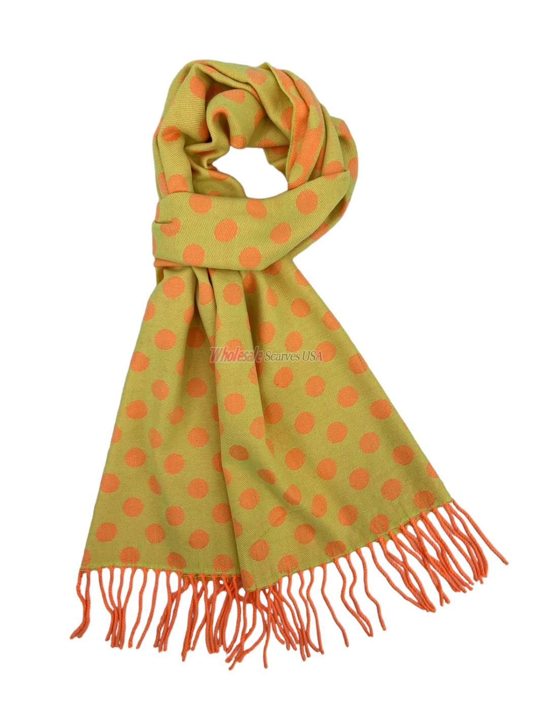 (image for) Cashmere Feel Dots Scarf Yellow 12-pack