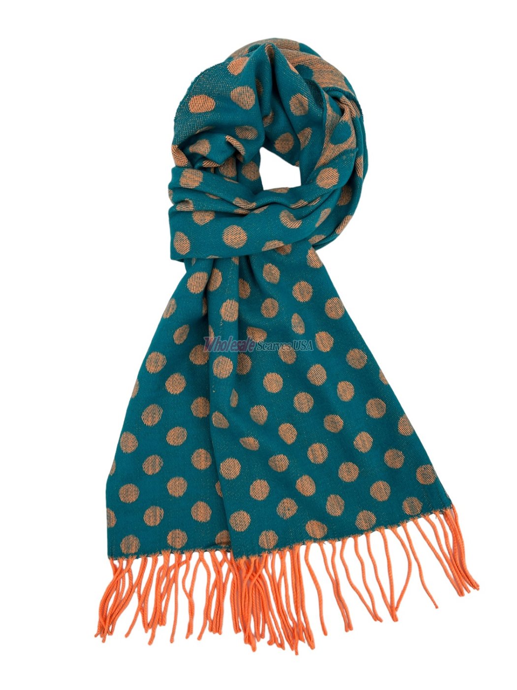 (image for) Cashmere Feel Dots Scarf Teal 12-pack
