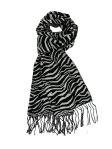 Cashmere Feel Zebra Scarf Black/White 12-pack