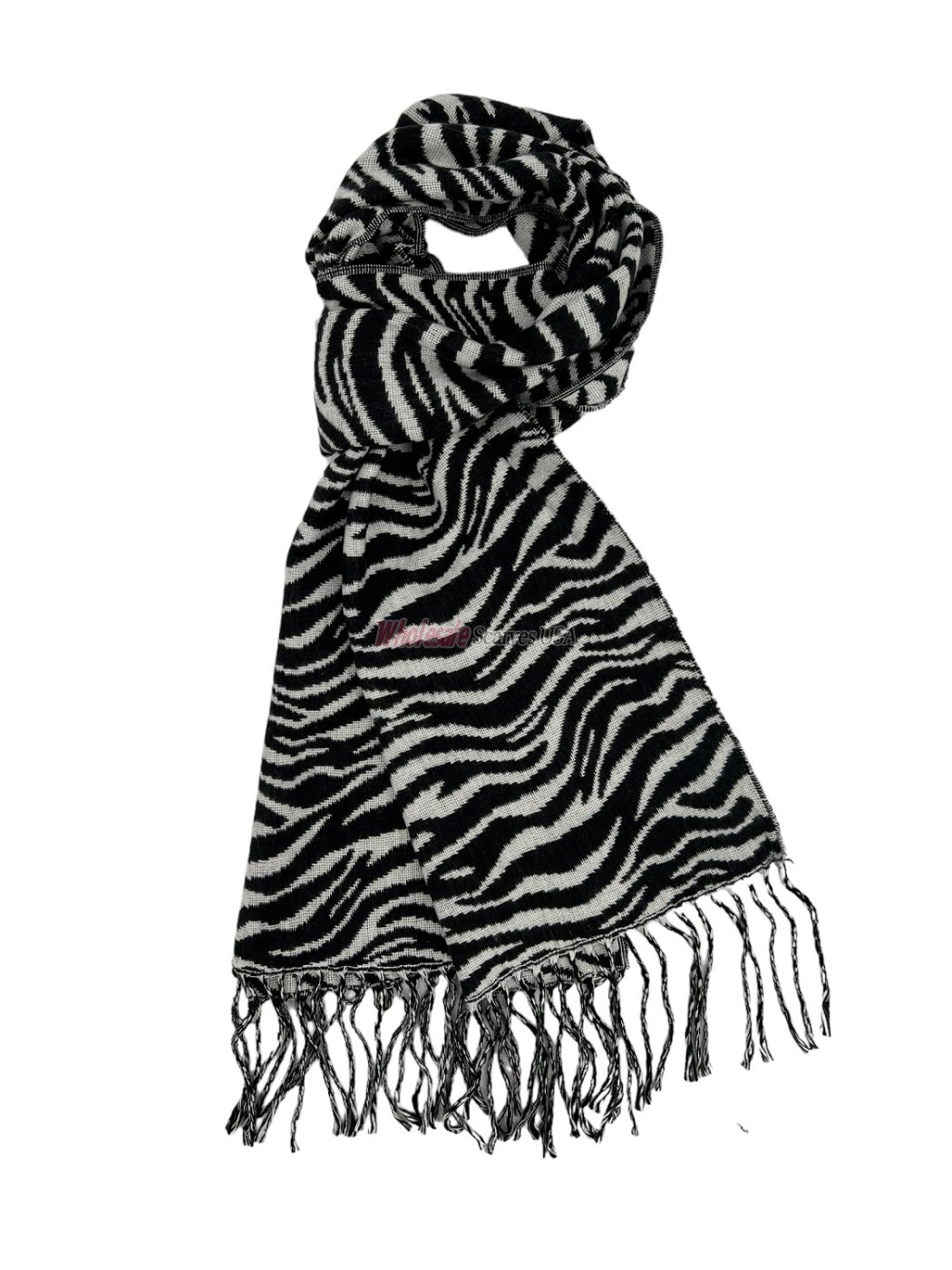 (image for) Cashmere Feel Zebra Scarf Black/White 12-pack