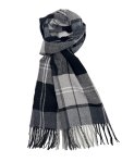 Cashmere Feel Plaid Scarf Dark Grey/Black/White 12-pack 580-60