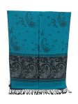 Paisley Lurex Pashmina Dark Cyan