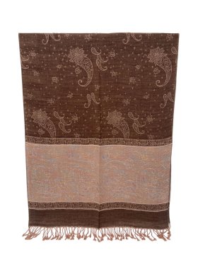 Paisley Lurex Pashmina Brown