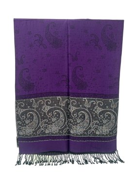 Paisley Lurex Pashmina Purple