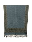(image for) Jacquard Border Scarf Light Steel Blue