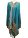 (image for) Jacquard Border Scarf Turquoise