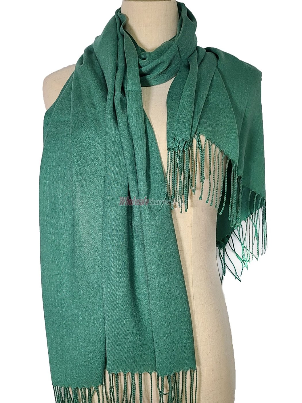 (image for) Silky Light Solid Pashmina Green