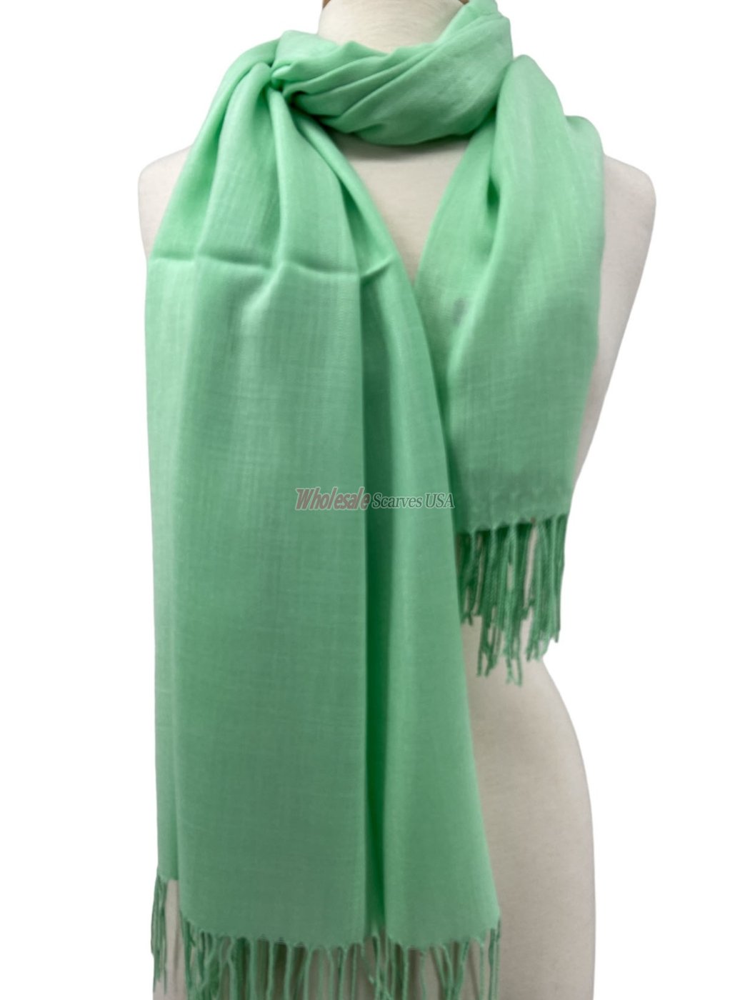 (image for) Silky Light Solid Pashmina Minty Green