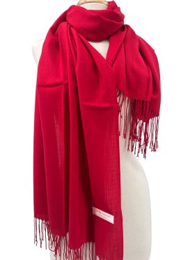 Silky Light Solid Pashmina Red