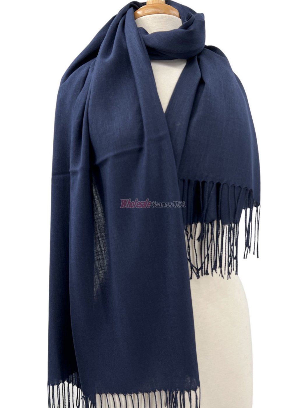 (image for) Silky Light Solid Pashmina Navy