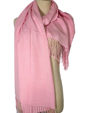 Silky Light Solid Pashmina Pink