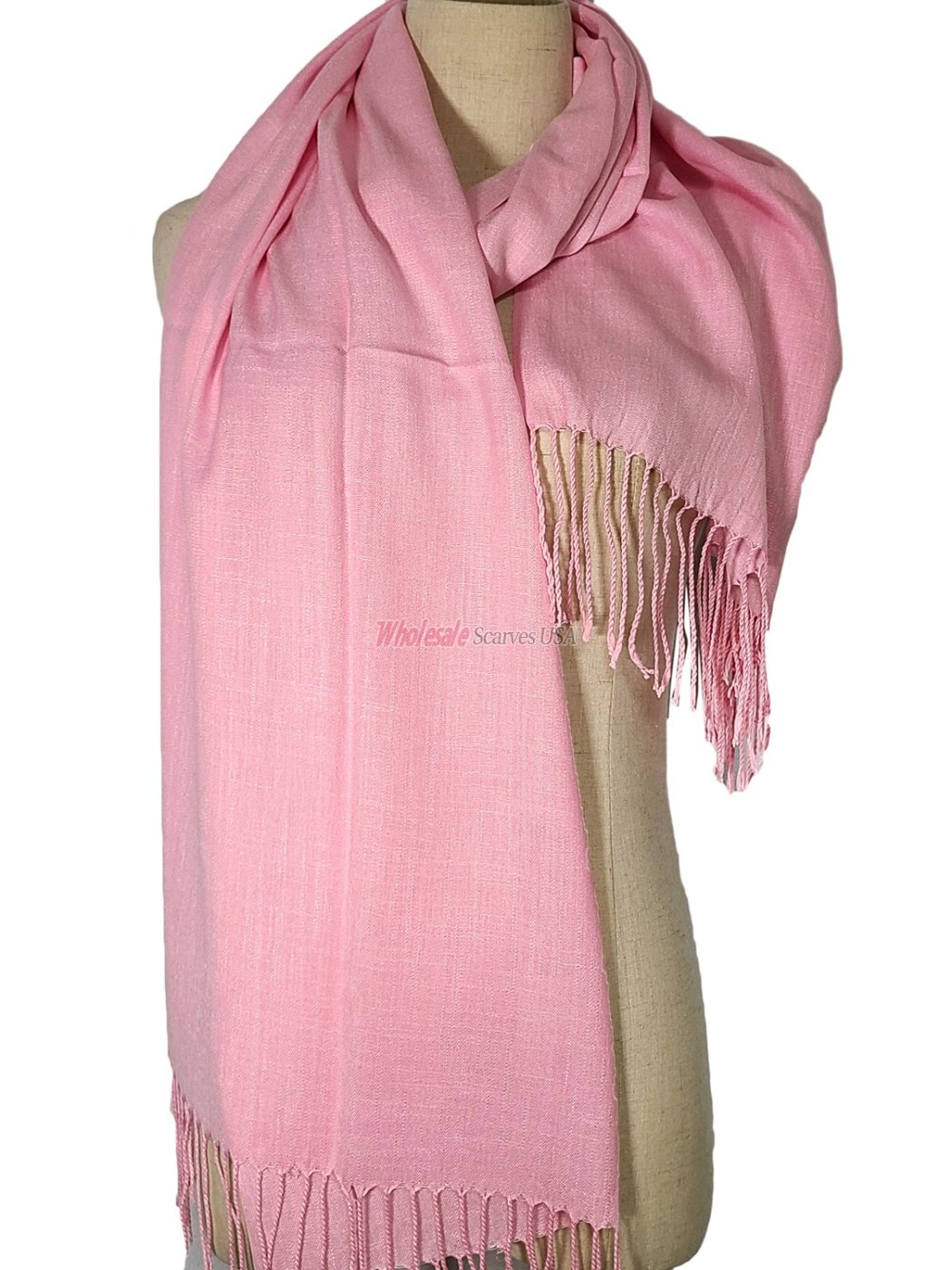 (image for) Silky Light Solid Pashmina Pink