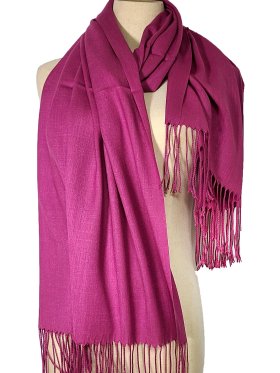 Silky Light Solid Pashmina Deep Magenta