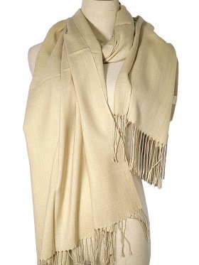 Silky Light Solid Pashmina Light Beige