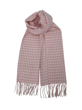 Cashmere Feel Pattern Scarf Pink/White 12-pack
